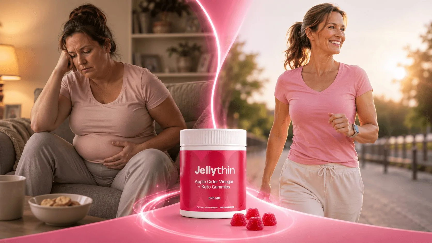 Jellythin transformation from tired to energized and active